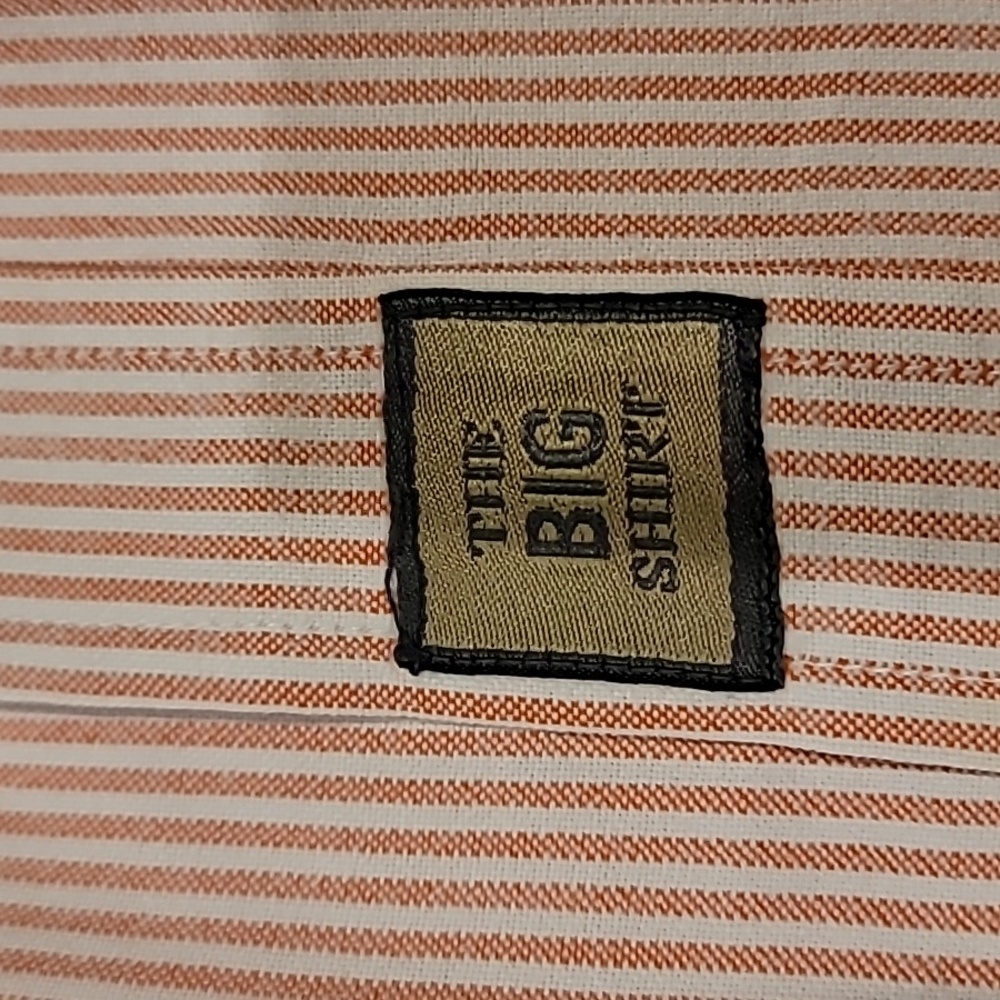 Natural Life Big Shirt Pinstripe Button Down Collar Shirt Pink White XL - Picture 6 of 11